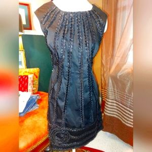 Ellen Tracy Black Detailed Cocktail Evening Dress